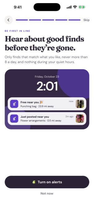 Goodigo alerts on the lock screen